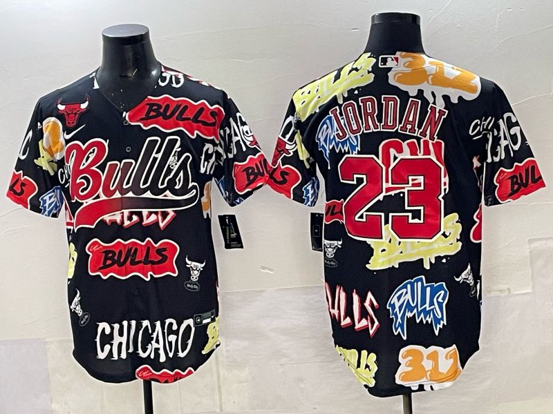 Men Chicago Bulls Nike 23 Jordan black NBA 2025 Jersey style 05